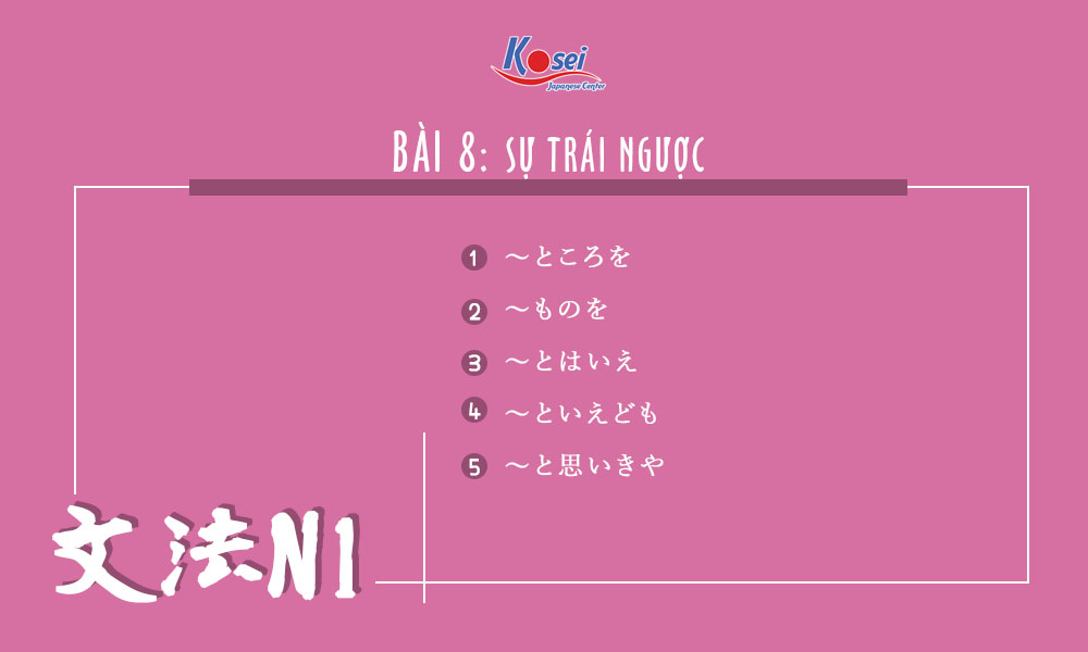 Học ngữ pháp tiếng Nhật N1 | Bài 8: Sự trái ngược